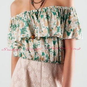 Urban Outfitters Floral Off Shoulder Top